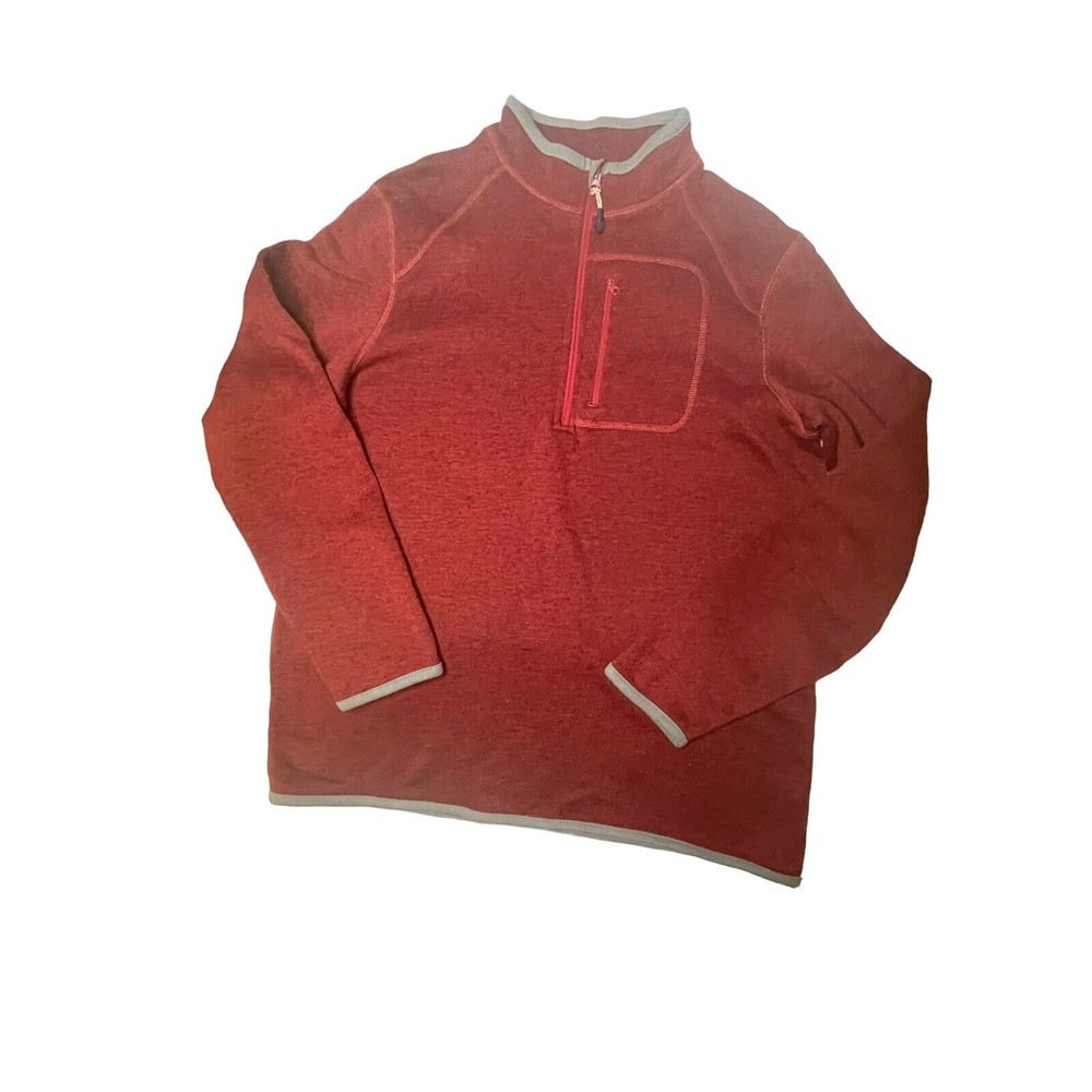 Magellan Outdoor Men Large Cranberry Pullover Fleece Loose Fit‎ 1/4 Zip